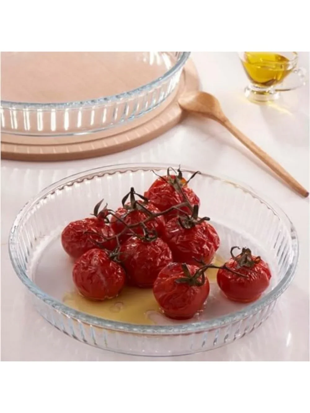 2-Piece Round Glass Baking Dishes Set - Oven Safe Casserole & Pie Pan, 12.5